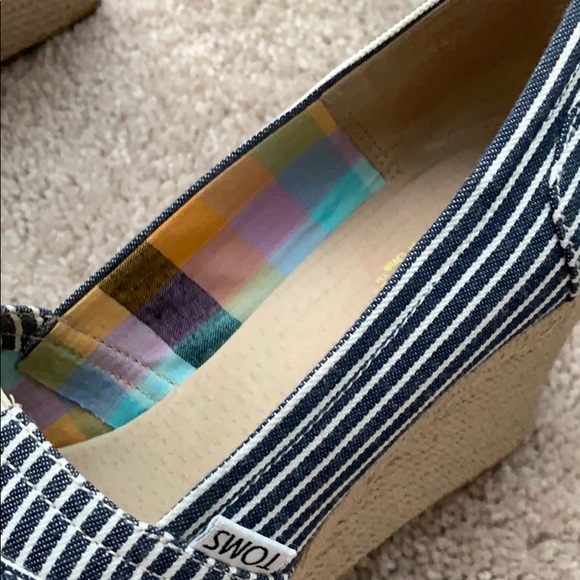 Toms PeepToe Espadrille Wedges - Picture 6 of 7